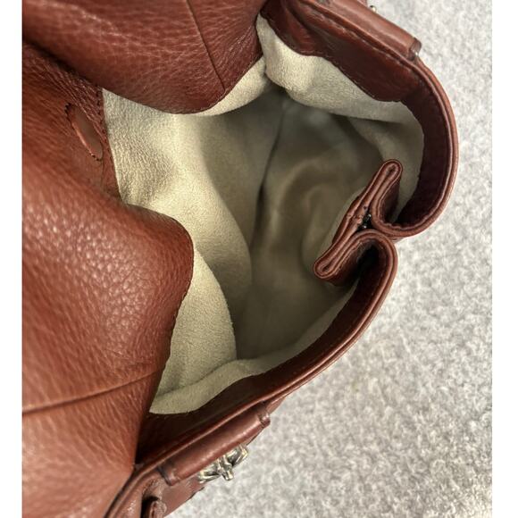 B. Makowsky Brown Leather Studded Shoulder Bag #42621 - Picture 12 of 13